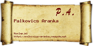 Palkovics Aranka névjegykártya