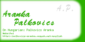 aranka palkovics business card
